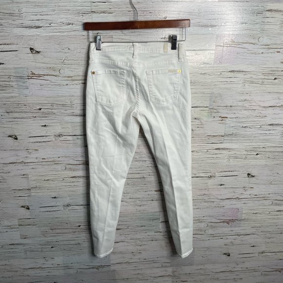 7 For All Mankind White Lace Embellished Jeans skinny size 25 - Picture 8 of 11